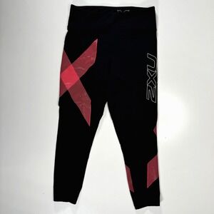 2XU 7/8 Motion Mid-Rise Compression Tights Womens Small Black Workout Running
